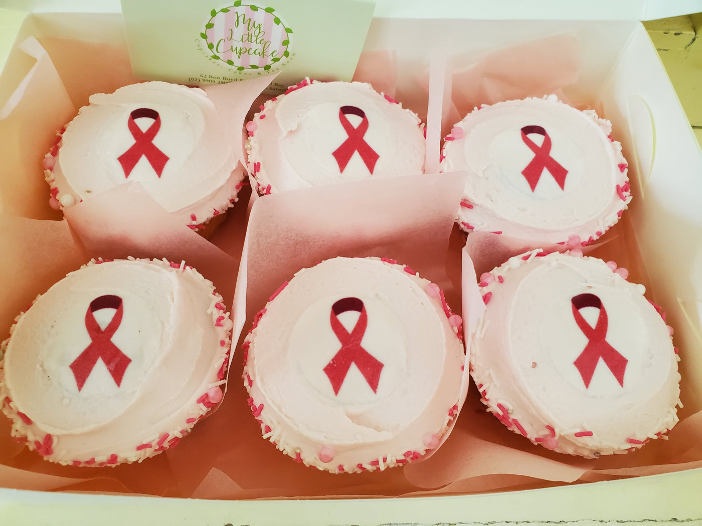 Pink Ribbon Cupcakes - My Little Cupcake